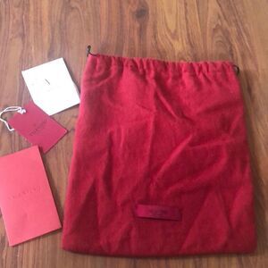 Authentic Valentino, red dust, bag, shoe bag